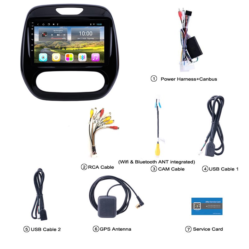 2G RAM Android 10 Audio Radio Stereo for Renault Captur CLIO Samsung QM3 2011-2014 2015 2016 Car DVD GPS Navigation(4913912c)