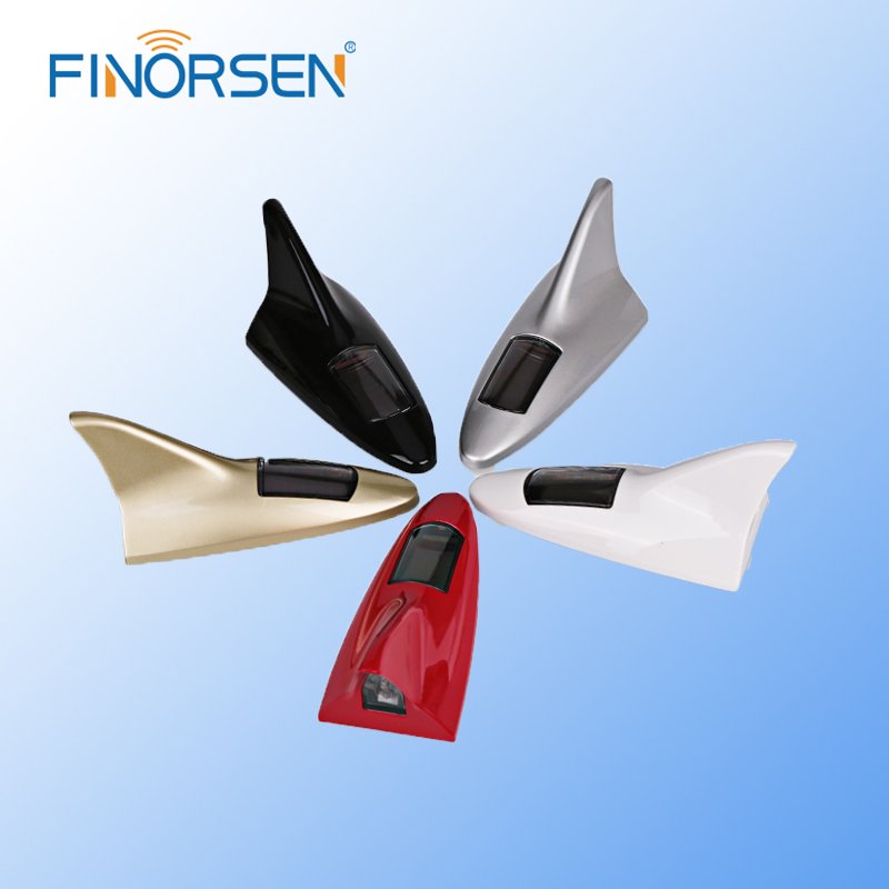 Flash 8-Led Auto Car Shark Antenna Fin Roof Antenna Car Styling Warning Tail Light Solar Power Antenne Voiture Antena Coche