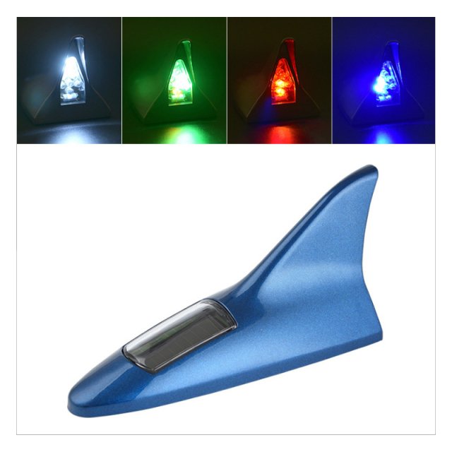 Universal Car Shark Fin Antenna Solar Antenna with Lights for VW Ford BMW Nissan Toyota Skoda Honda KIA Hyundai