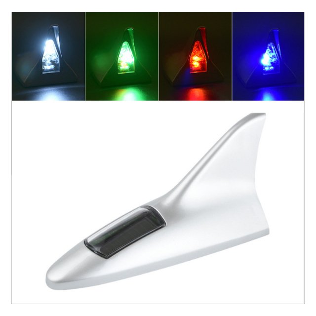 Universal Car Shark Fin Antenna Solar Antenna with Lights for VW Ford BMW Nissan Toyota Skoda Honda KIA Hyundai