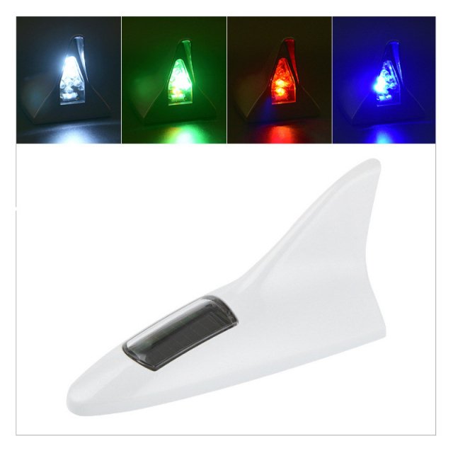 Universal Car Shark Fin Antenna Solar Antenna with Lights for VW Ford BMW Nissan Toyota Skoda Honda KIA Hyundai