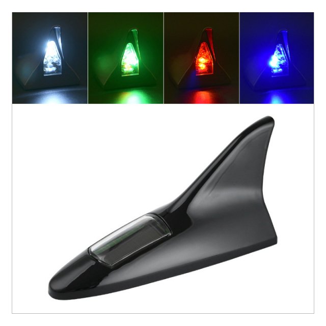 Universal Car Shark Fin Antenna Solar Antenna with Lights for VW Ford BMW Nissan Toyota Skoda Honda KIA Hyundai