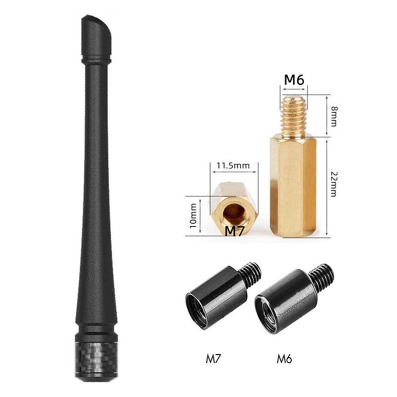 7 Inches Carbon Fiber Car Antenna for Ford F150 2009-2024 Shark Fin Design with FM/AM Reception Rubber Antenna Replacement