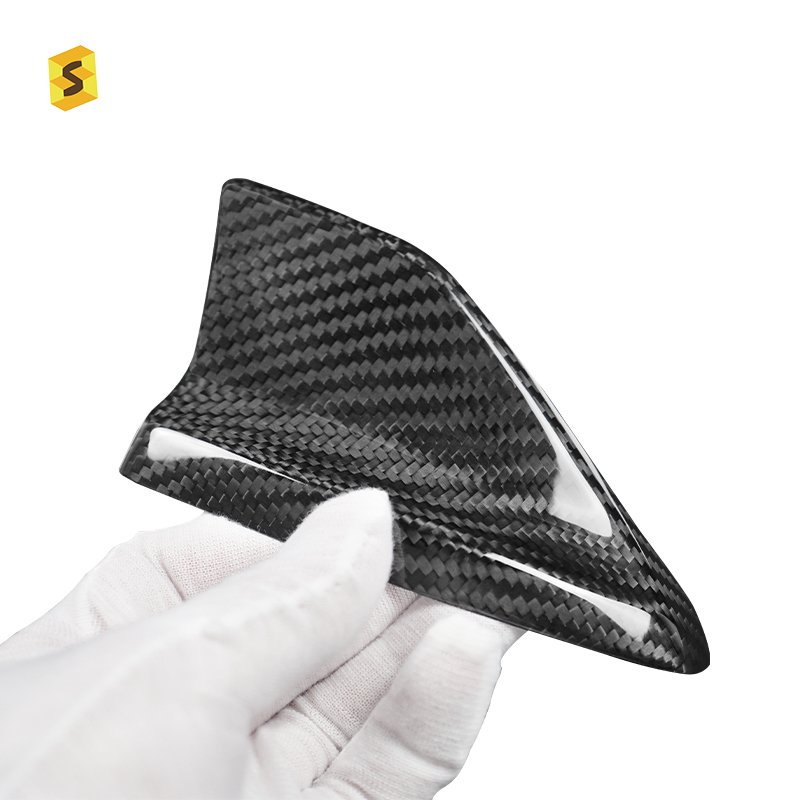 ShaSha Dry Real Carbon Fiber Car Interior Accessories Car Roof Antenna Cover for Ford Mustang GT 2024