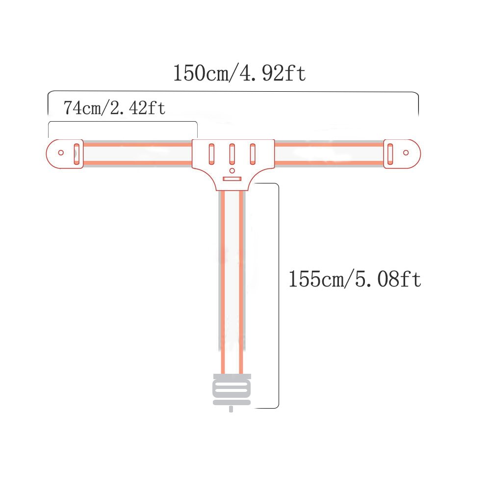 300 Ohm FM Dipole Antenna IEC Connector FM Radio Stereo Receiver Dipole Antenna For Radio Onkyo Yamaha Pioneer
