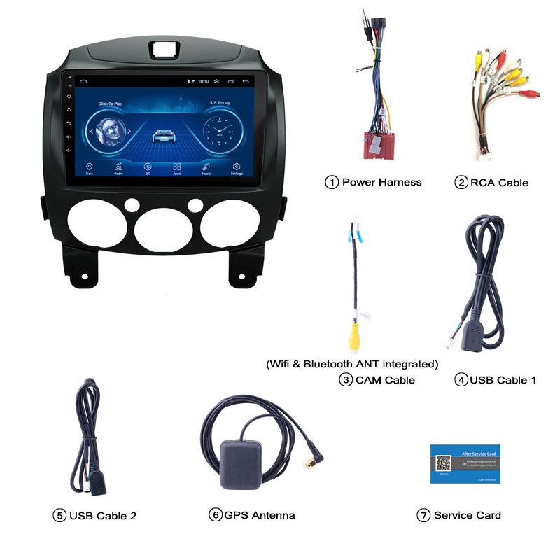 Android 10 Car Radio for MAZDA 2 Demio 2007-2014 GPS Navigation Multimedia Player(c203b84f)