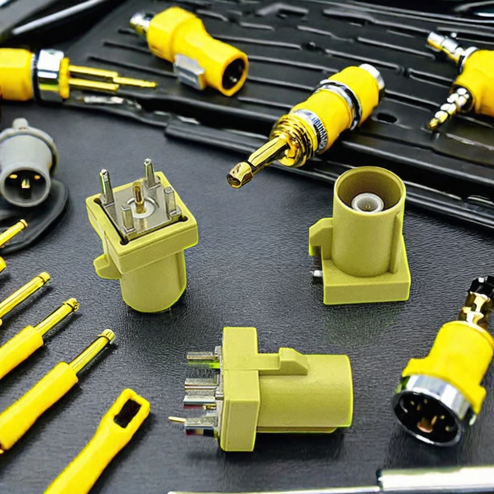 Rf Connector Fakra Straight Plug Pcb Mount For Car Gps Telematics
