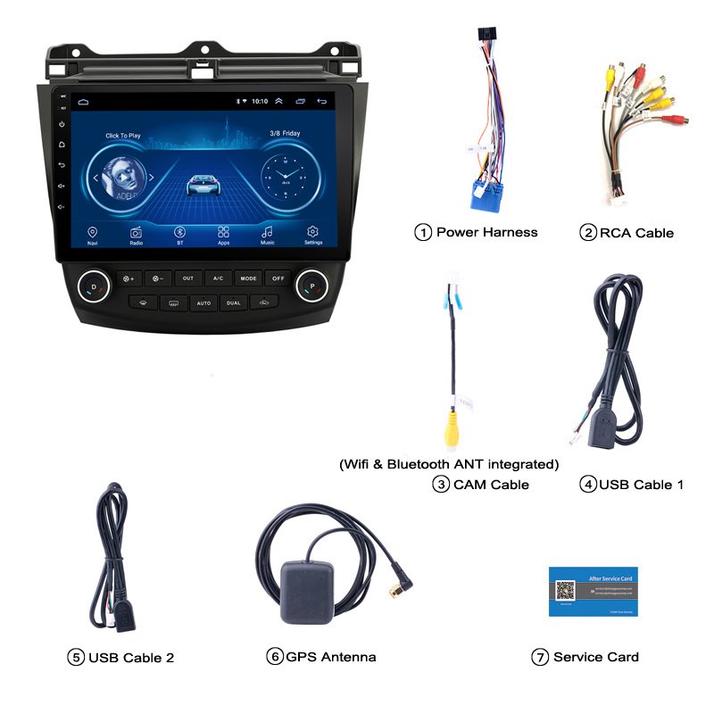 10.1 Inch Android 10 Car GPS Navigation Radio Stereo Player for 2003 2004 2005 2006 2007 Honda Accord 7 Head Unit(20c0c18d)