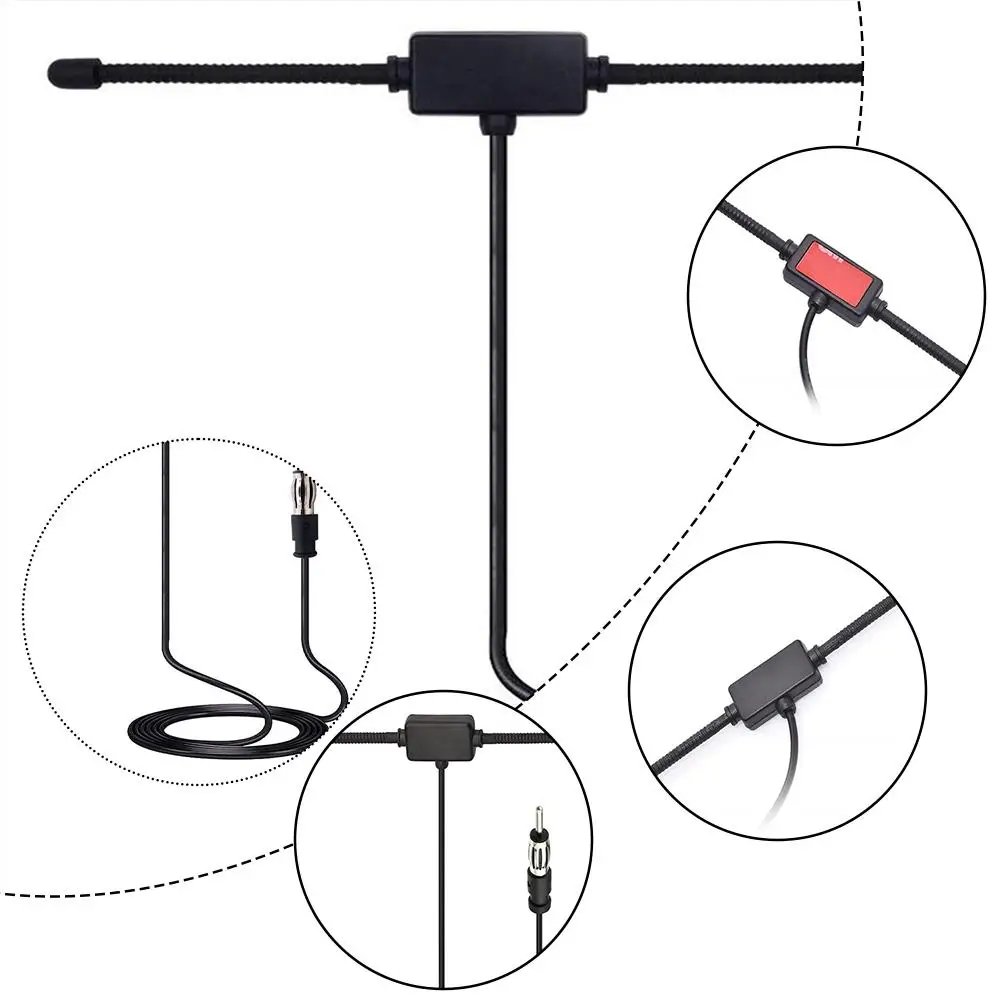 Car Dipole Antenna Boat Stereo AM FM Glass Antenna for Vehicle Car Truck SUV Radio Stereo Head Unit Receiver Tuner Auto Par P3R7