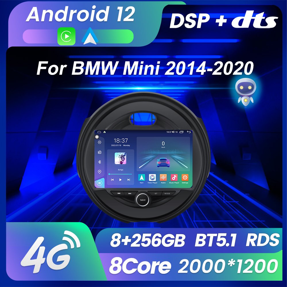 M6 PRO Android 12 2K QLED Screen Car Multimedia for BMW MINI COOPER F54 F55 F56 F60 2014-2018 Screen BT5.1 DSP Stereo Car Radio