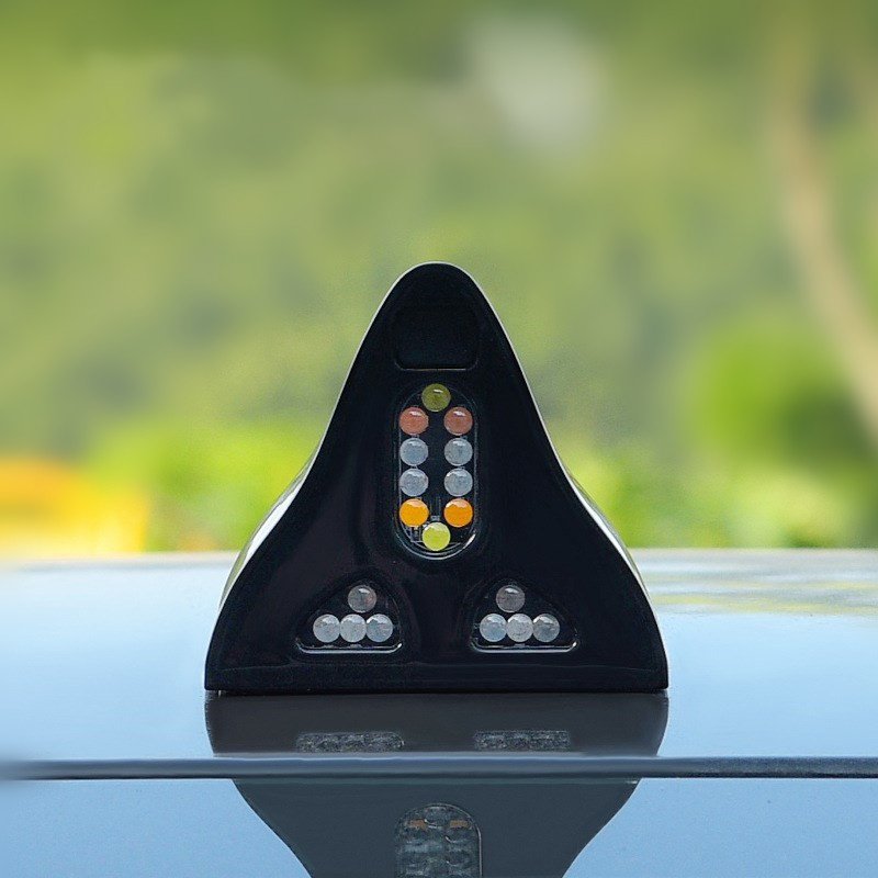 Car LED Strobe Light Shark Fin Antenna Universal Solar Charger Magnetic Roof Spoiler Aerial Decorative Auto Power Radio Antenna