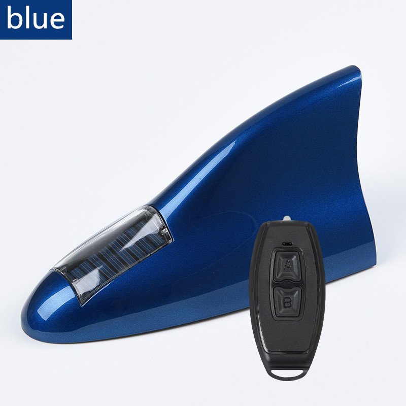Car LED Strobe Light Shark Fin Antenna Universal Solar Charger Magnetic Roof Spoiler Aerial Decorative Auto Power Radio Antenna