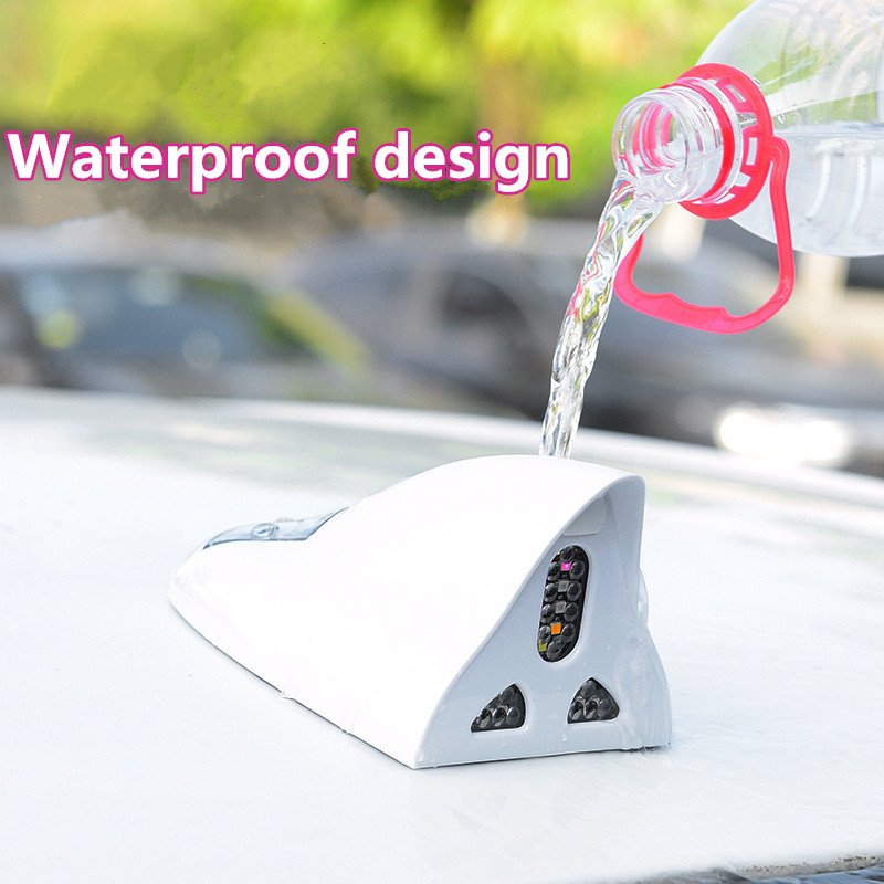 Car LED Strobe Light Shark Fin Antenna Universal Solar Charger Magnetic Roof Spoiler Aerial Decorative Auto Power Radio Antenna