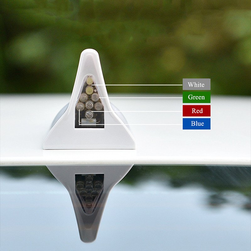 Waterproof Solar Power Car Chase Taillights Led Strobe Tail Light Car Decorate Aerials Antenna Warning Lights