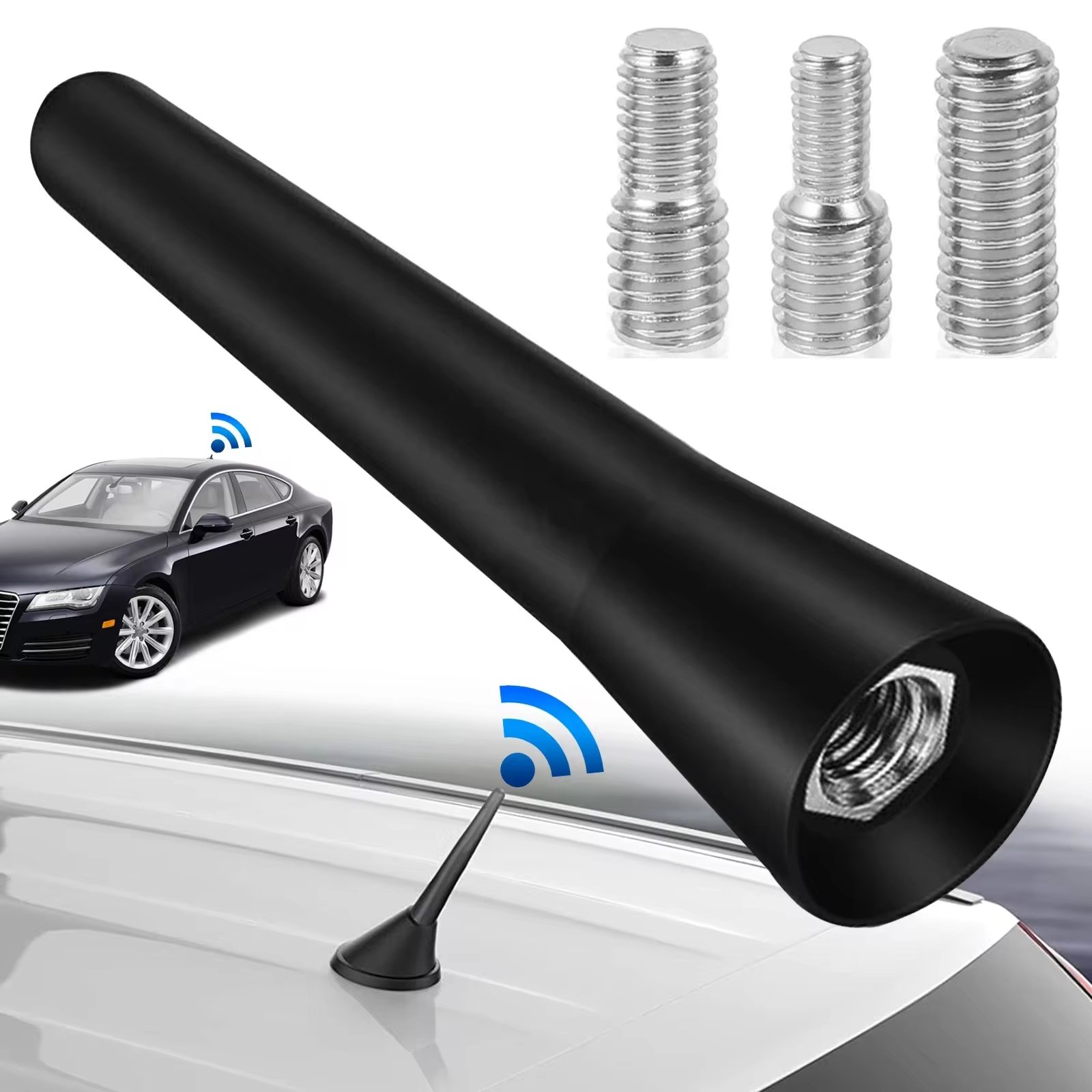 Strong Radio Roof Mount FM AM DAB Black 6.5cm Length Auto Universal With Screws Car Antenna Mini Short Vehicle Accessories