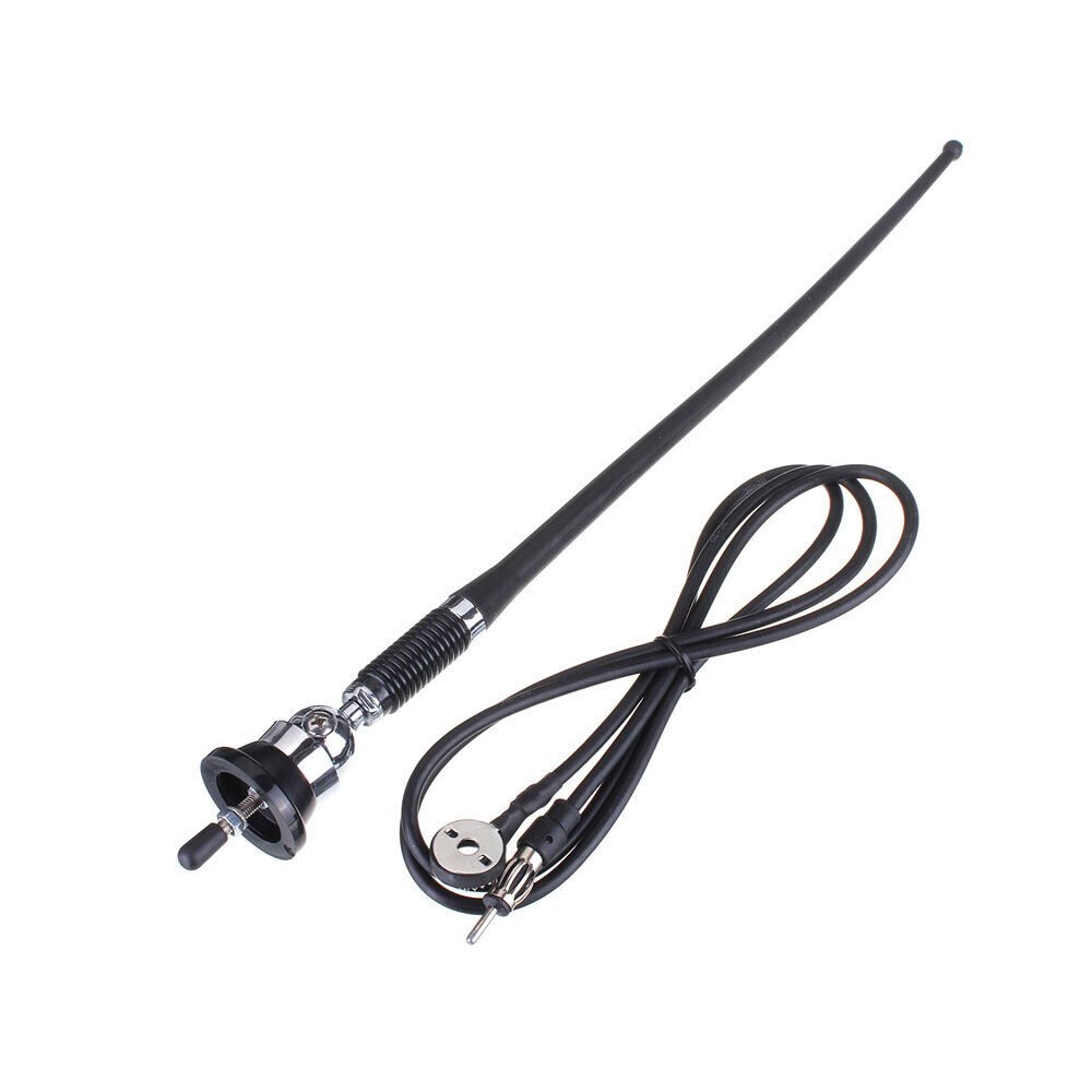 Universal Car Stereo Antenna Mount Base Radio AM/FM Amplified Signal Aerial Boat Mast Flexible Antenna Cable for Truck Excavator
