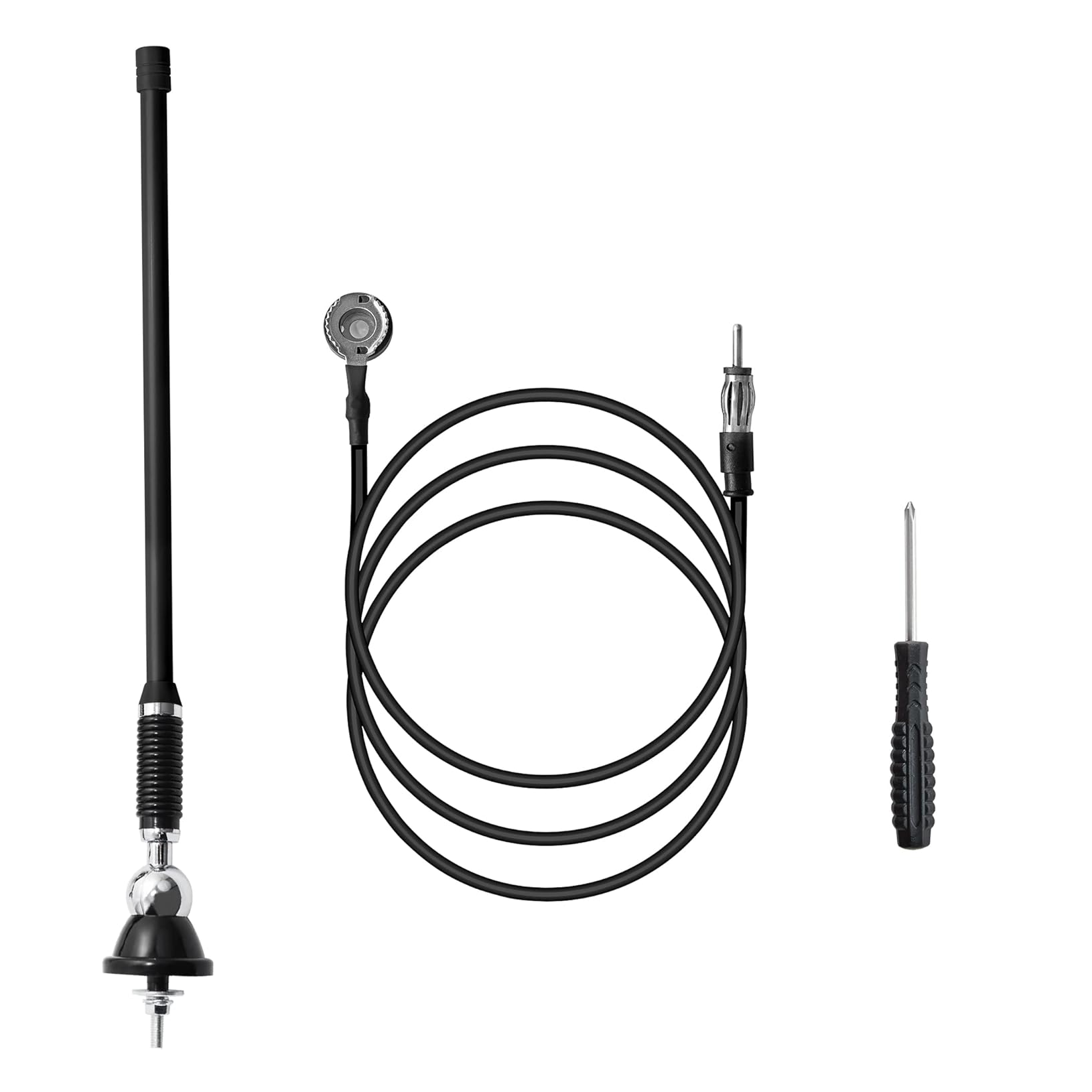 Universal Car Stereo Antenna Mount Base Radio AM/FM Amplified Signal Aerial Boat Mast Flexible Antenna Cable for Truck Excavator