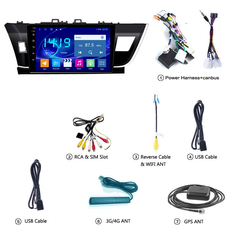 Android 10 Car GPS Radio Player for Toyota Corolla 2014 2015 2016 with Octa Core 4GB+32GB Auto Stereo Mu~