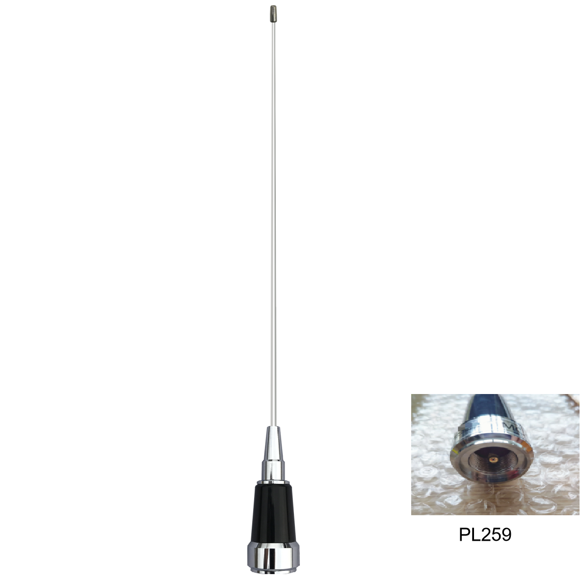 0mhz MC101 decorative antenna Mobile antenna with 631 stainless steel whip and matching RB400 bracket +SO239 adapter