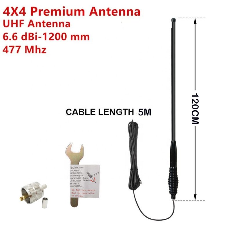 UHF CB 477MHz Antenna with Heavy Duty Spring Bull bar for Off Road Radio Communication Antenna