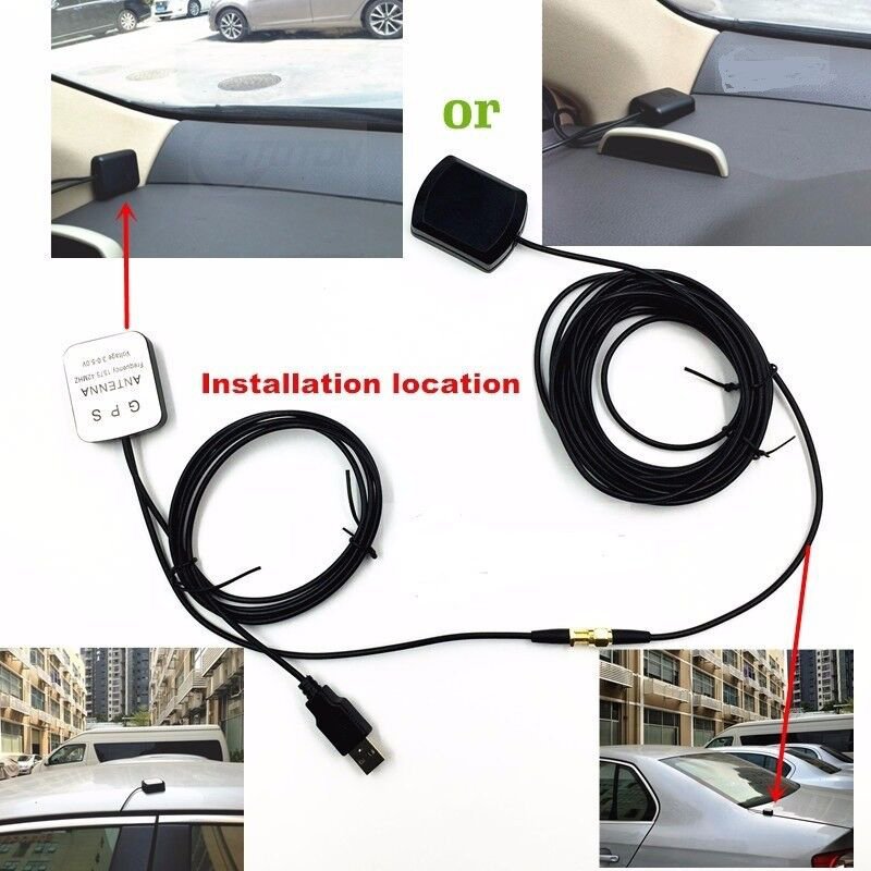 Car GPS Antenna Navigator Amplifier 5M/16FT Car External Repeater Amplifier GPS Receiver Transmitter for Phone Navigation