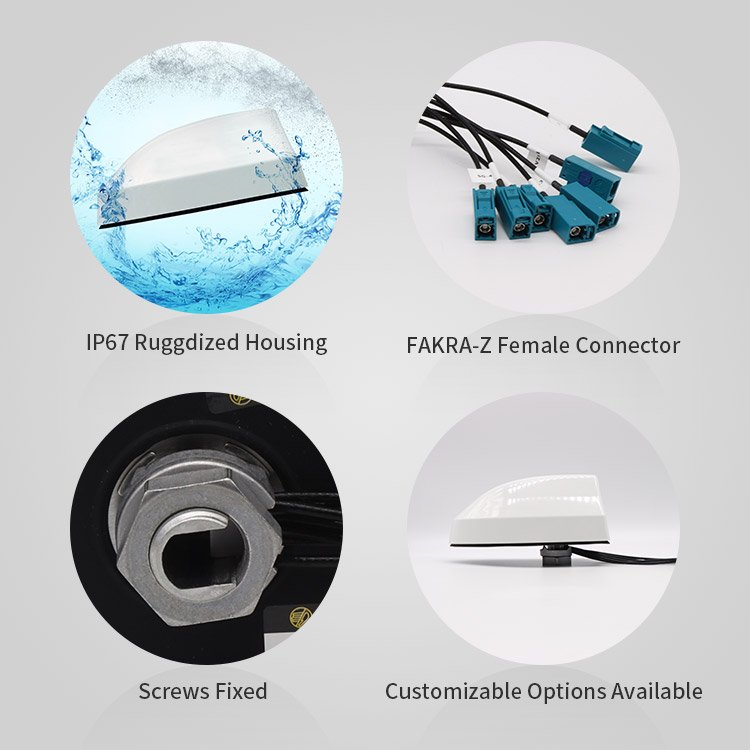 Hot Selling Low Profile Shark Fin Antenna Autonomous Driving GNSS GPS Antenna