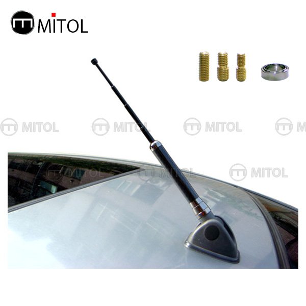 Universal Car Antenna 80~210mm Conical CHROME/BLACK CARBON