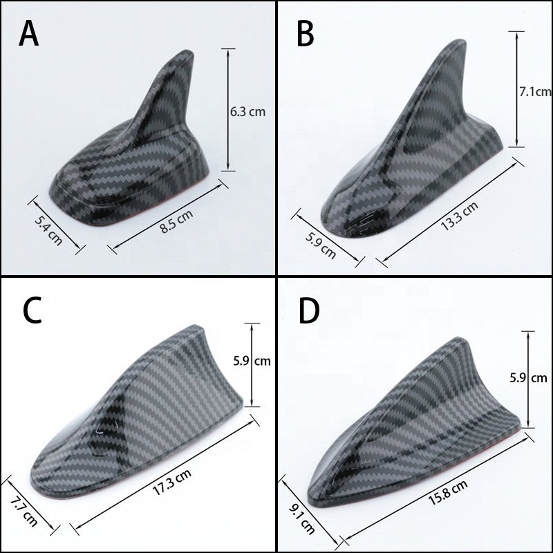 Waterproof Auto Shark Fin FM/AM/DAB Antenna Car Roof Antenna Car Decoration Antenna Universal Carbon Fiber Shark Antenna