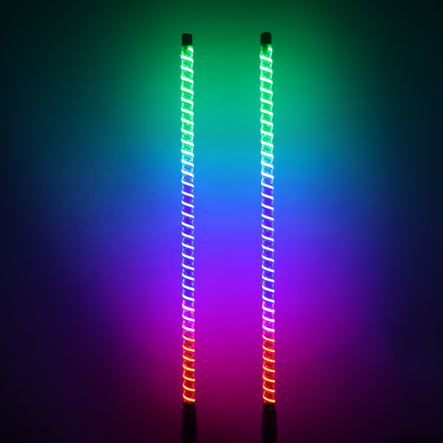 App and Remote Control Blue-tooths Flexible COB Spiral Rgb Antennas Offroad Car Utv Atv Rzr Flag Led Whips Light for Atv
