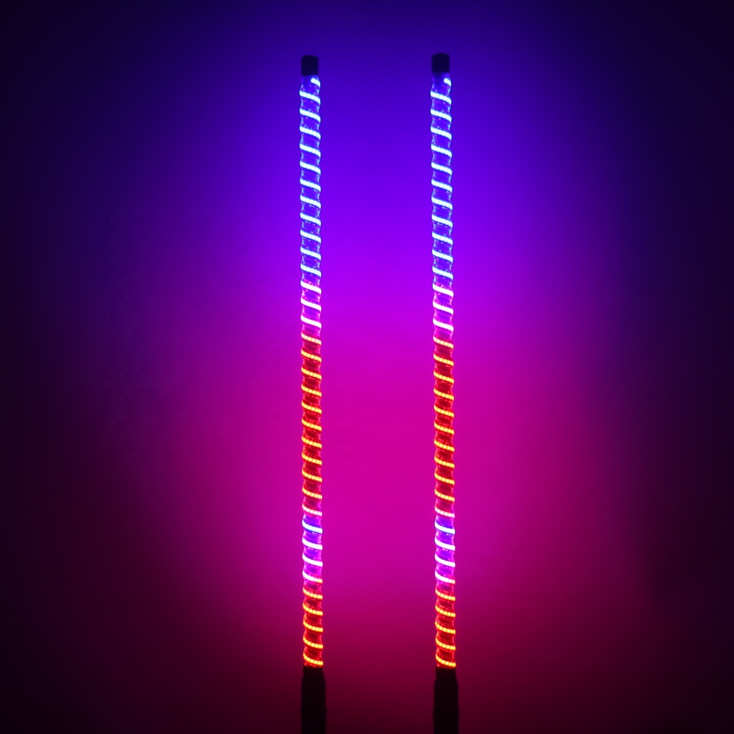 App and Remote Control Blue-tooths Flexible COB Spiral Rgb Antennas Offroad Car Utv Atv Rzr Flag Led Whips Light for Atv
