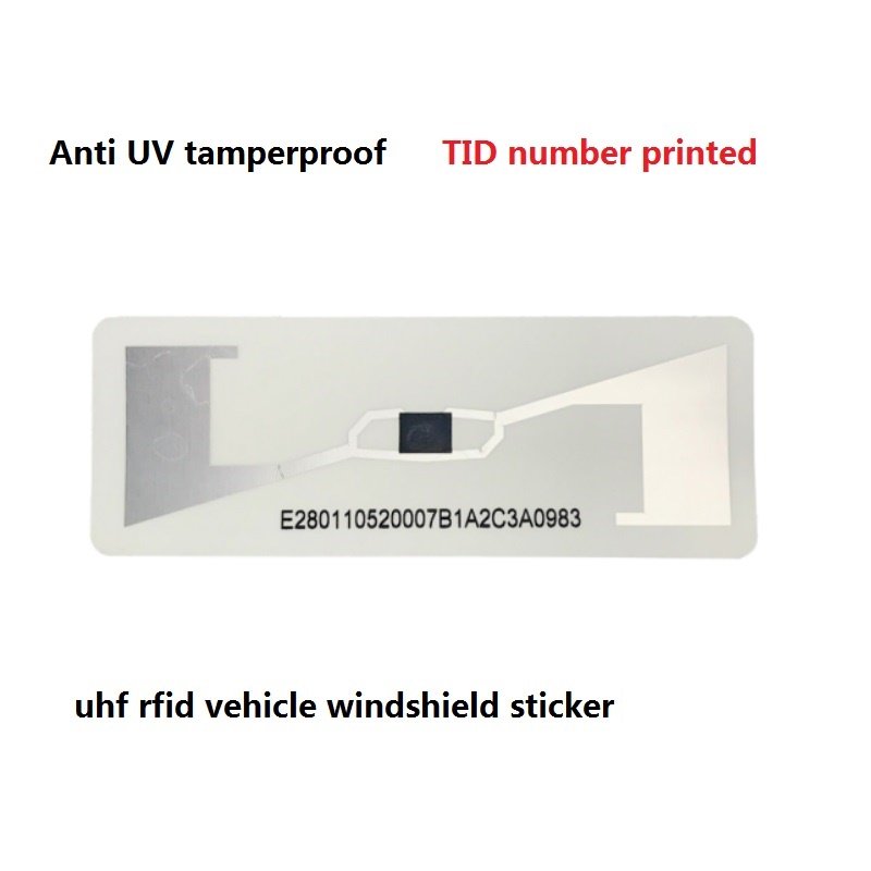 Passive Gen2 Printable RFID Dogbone UV Proof Label Long Range UHF RFID Windshield Tag Sticker for Car Vehicle System