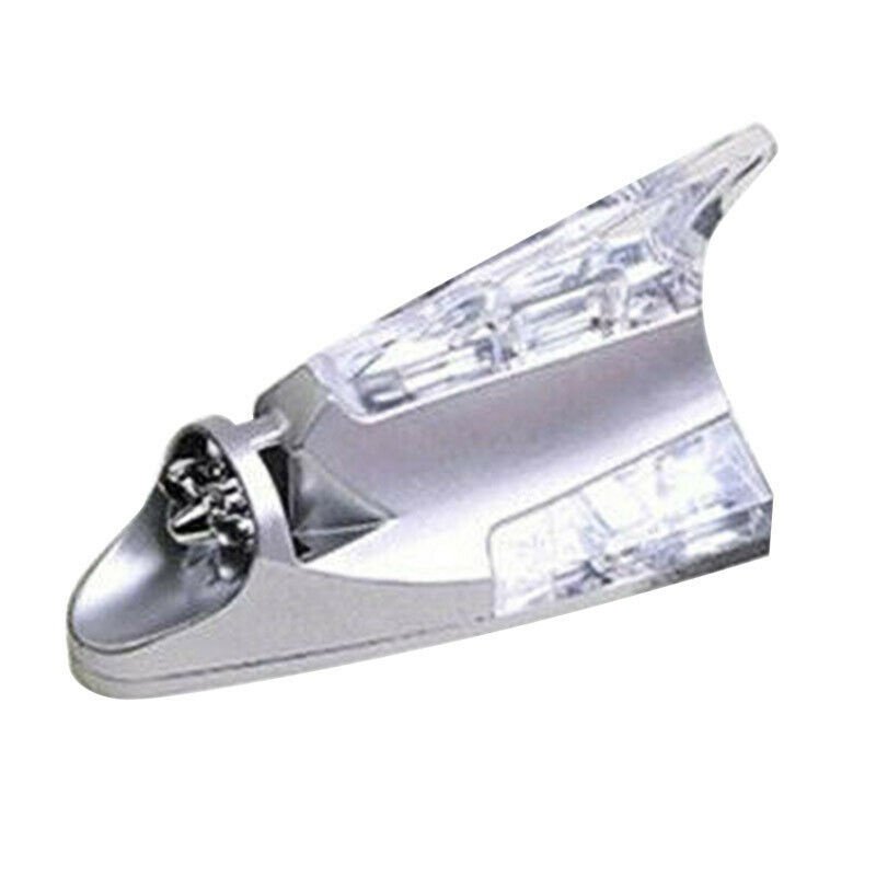 Car Truck Wind Powered Led Light Roof Antenna Shark Fin Safe Warning Flash Lamp