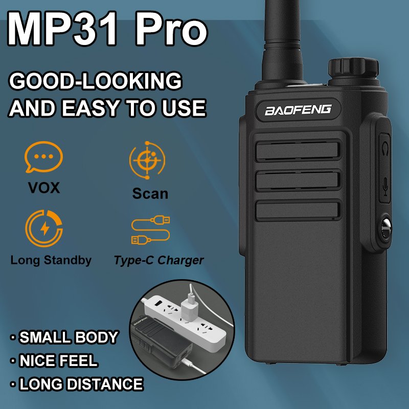 Original BaoFeng Waterproof IPX5 Walkie Talkie W31E Two Way Radio Ham 5 Watt Handheld Talkie Walkie BF-W31E UHF Walkie-Talkie