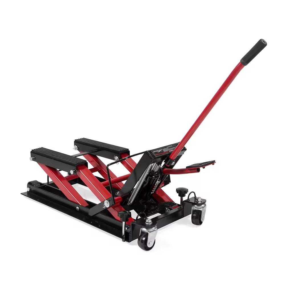 High Quality CE 1500LB Hydraulic Motorcycle ATV Jack Lift Stand Hydraulic Cylinder Scissor Lifter Steel Repair Lifting Table