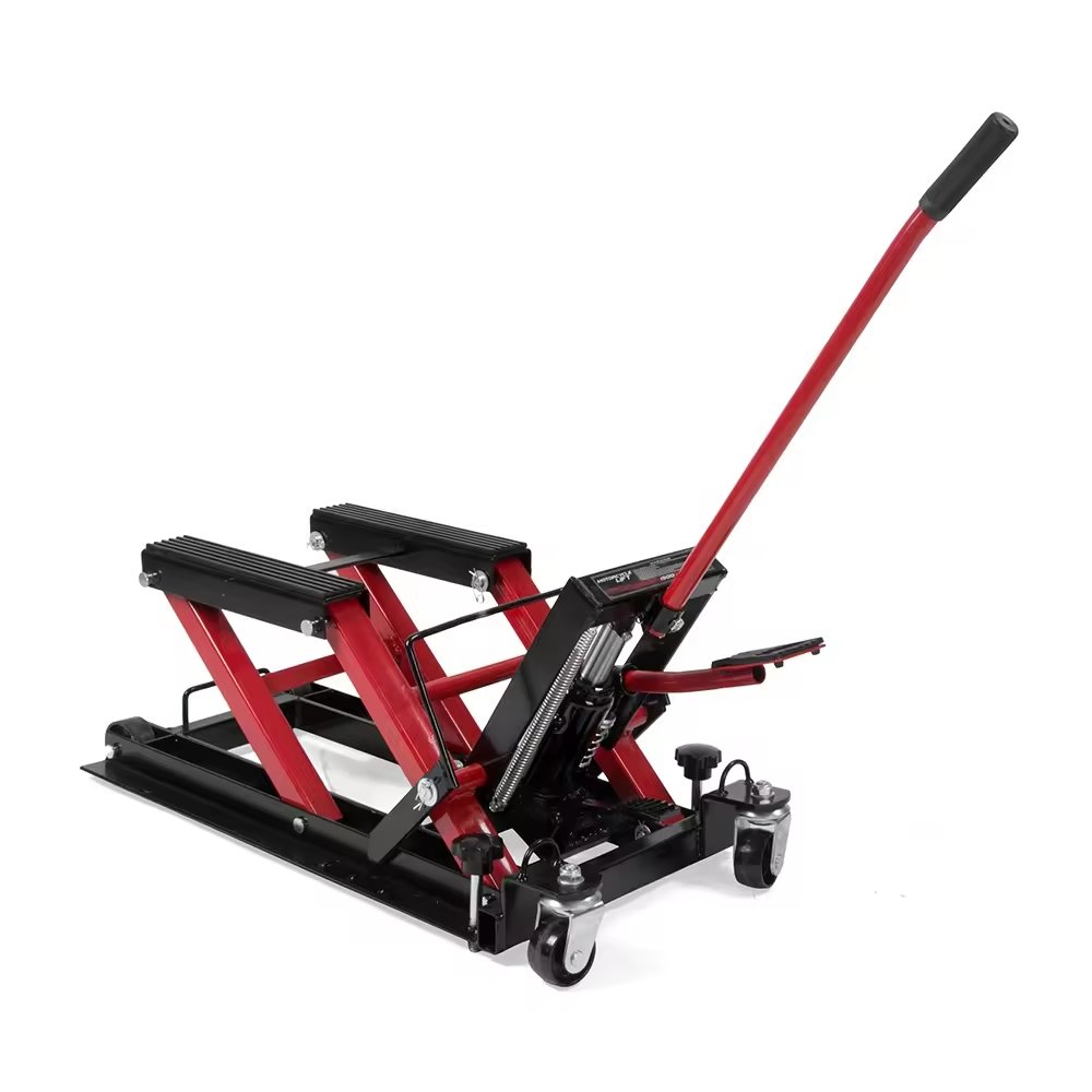 High Quality CE 1500LB Hydraulic Motorcycle ATV Jack Lift Stand Hydraulic Cylinder Scissor Lifter Steel Repair Lifting Table