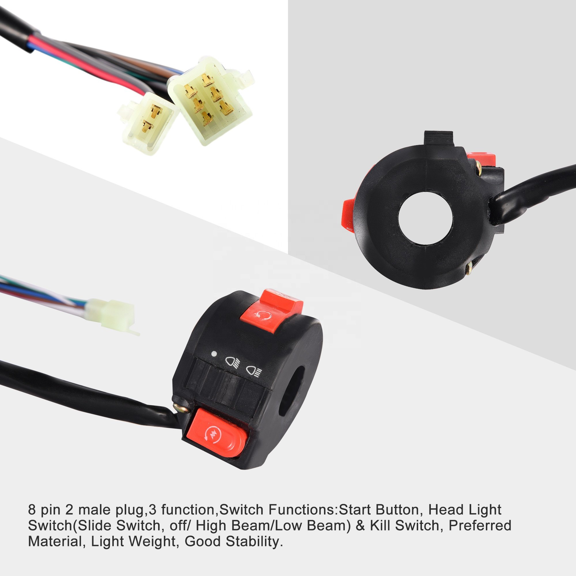 GOOFIT Left Light Speaker Switch Assy Replacement for 50cc 70cc 90cc 110cc 125cc 150cc ATVs Quad 4 Wheelers Taotao SunL Coolster