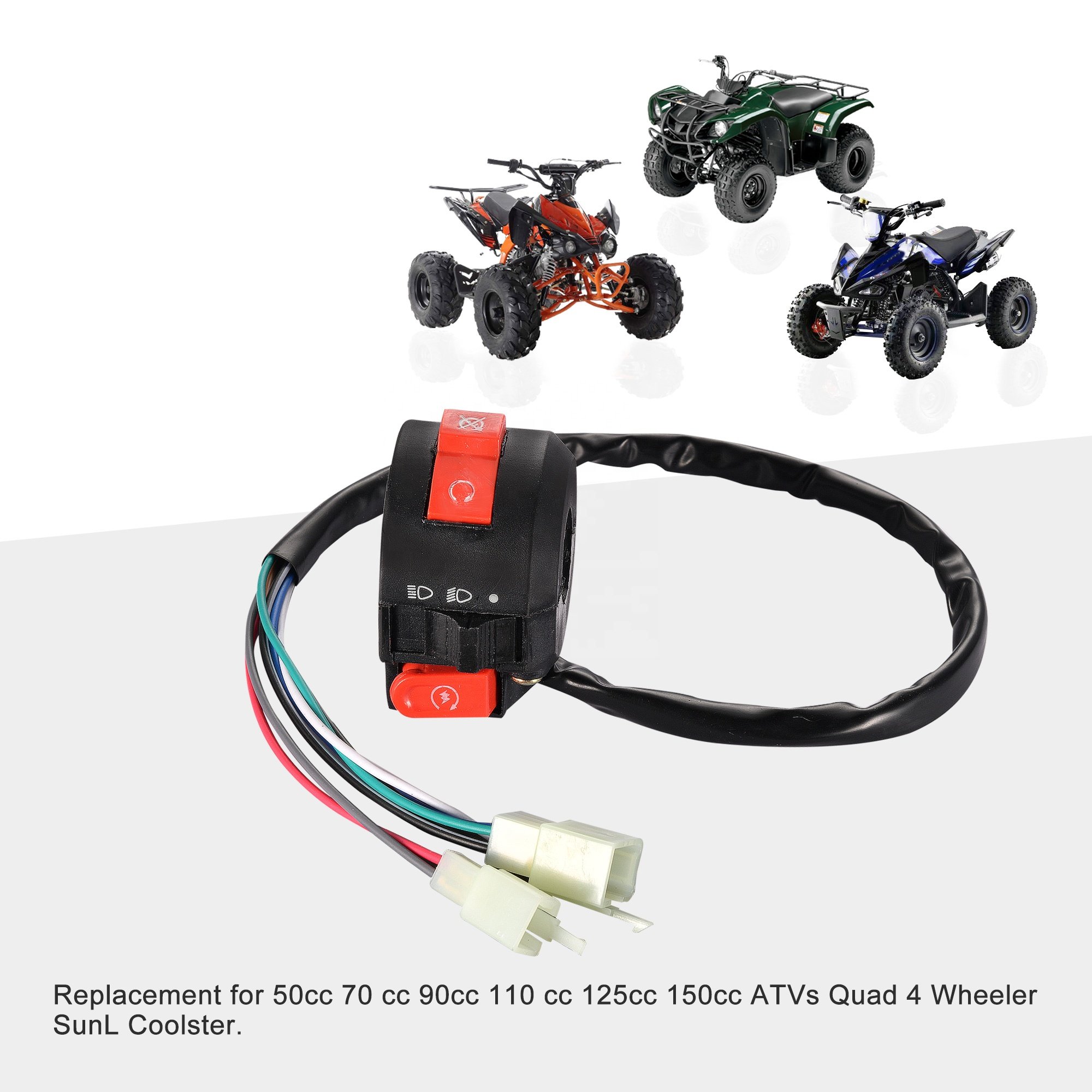 GOOFIT Left Light Speaker Switch Assy Replacement for 50cc 70cc 90cc 110cc 125cc 150cc ATVs Quad 4 Wheelers Taotao SunL Coolster