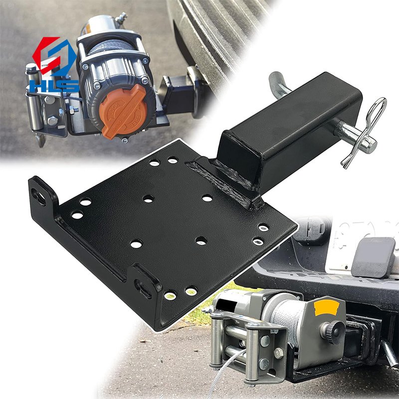 New 2-Inch Receiver Trailer Hitch Winch Mount Plate Carbon Steel Winch Mounting Bracket for ATV UTV Truck