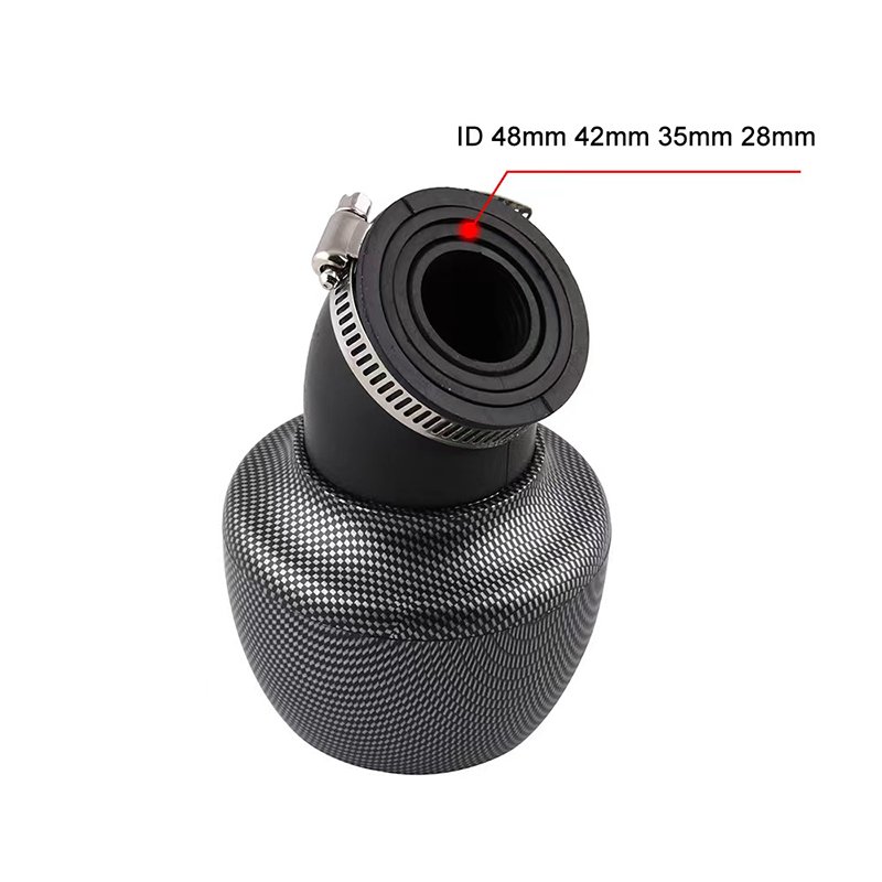 Universal Carbon Fiber Motorcycle Air Filter for 150cc 250cc ATV Quad Moped Scooter Go Kart-Sizes 28mm 35mm 42mm 48mm