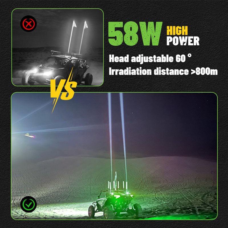 Multi-color Car Whip Light Atv 4X4 Motorcycle SUV Boat Green Yellow Blue Red Car Laser Antena Light Fat Led Whip Light