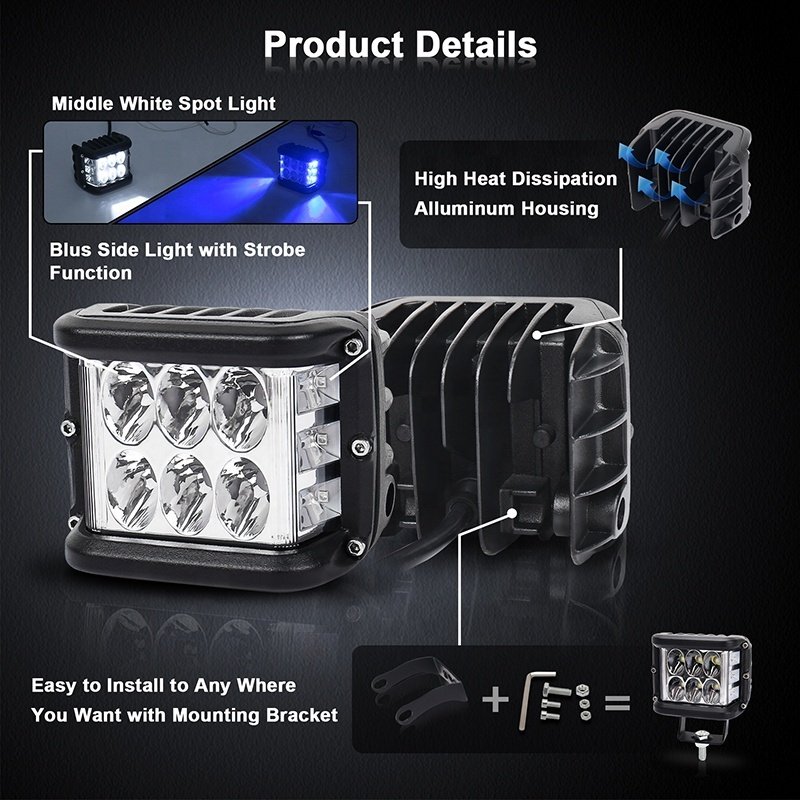 Dahua 12LED 36W Car Led Fog Lights for Trucks Cars Led Work Light for Off Road Car/Motorcyc SUV Boat / ATV