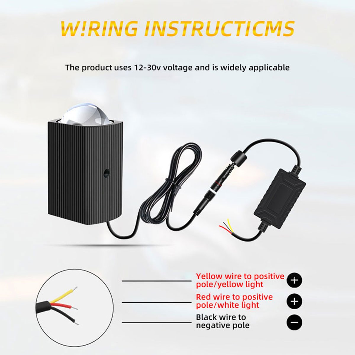 12V Car Led Work Light White Yellow 15mm 17mm 22mm 26mm Car LED Grille Spotlight Driving Light for Atv Suv Motorcycle Light