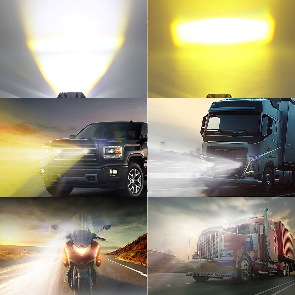 12V Car Led Work Light White Yellow 15mm 17mm 22mm 26mm Car LED Grille Spotlight Driving Light for Atv Suv Motorcycle Light