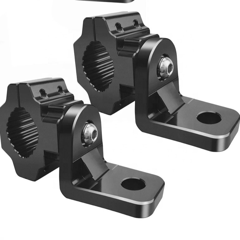 Customized Whip Light Mounts for ATV, Quad ATV Light Mounts Fit 0.875", 1", 1.125" Rack Bars, (2 Pcs Black)