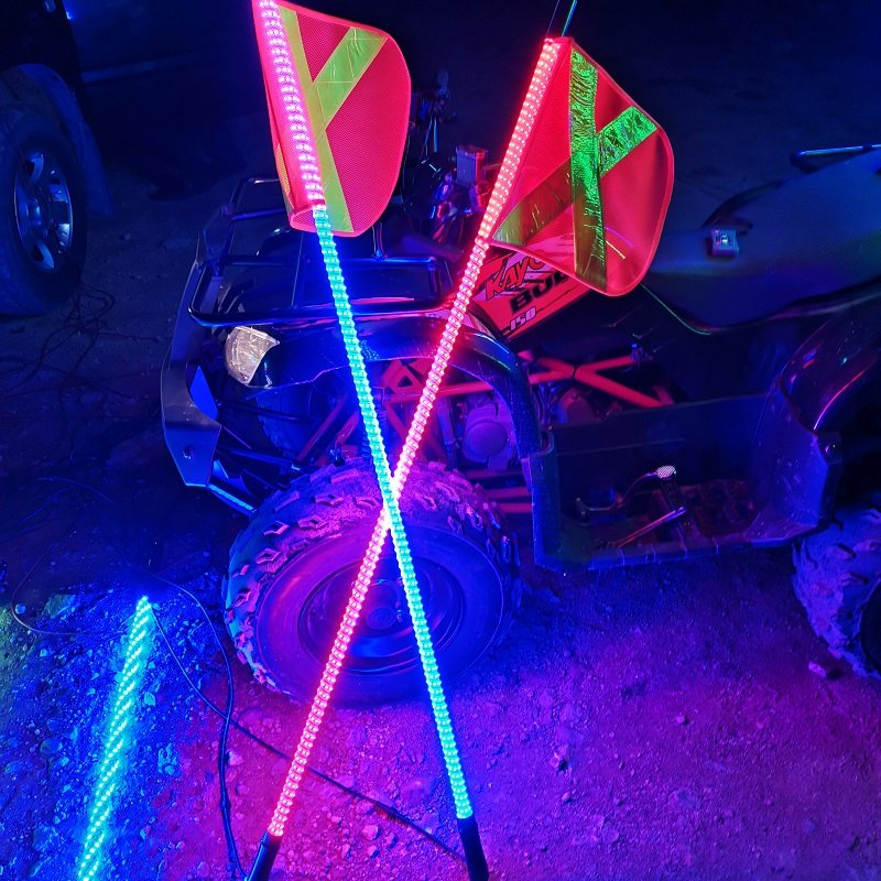 NWH-HS Super Bright Buggy Whip Single Color LED Whip Suitable for ATV, UTV, RZR Lighted LED Whip
