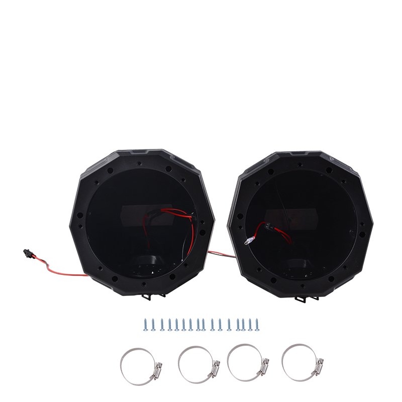 YongJin Black 6.5" 6.5 Inch Speaker Cage Swivel Pods W/ 2" Clamps for Polaris RZR PRO/ATV/UTV