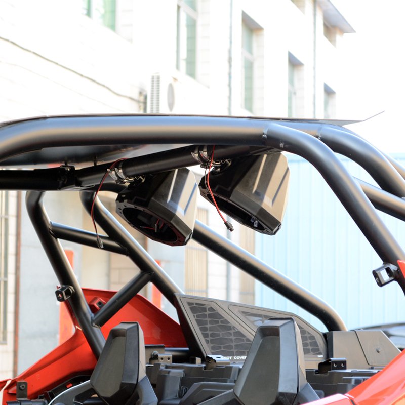 YongJin Black 6.5" 6.5 Inch Speaker Cage Swivel Pods W/ 2" Clamps for Polaris RZR PRO/ATV/UTV