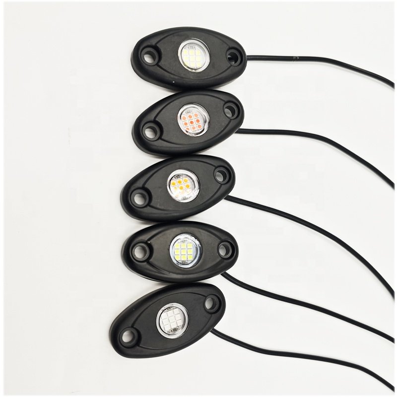 6000K 9 Led White Truck Rock Lights Pods Pure White Rock Lights for Truck ATV UTV SUV Motorcycle Car Lights