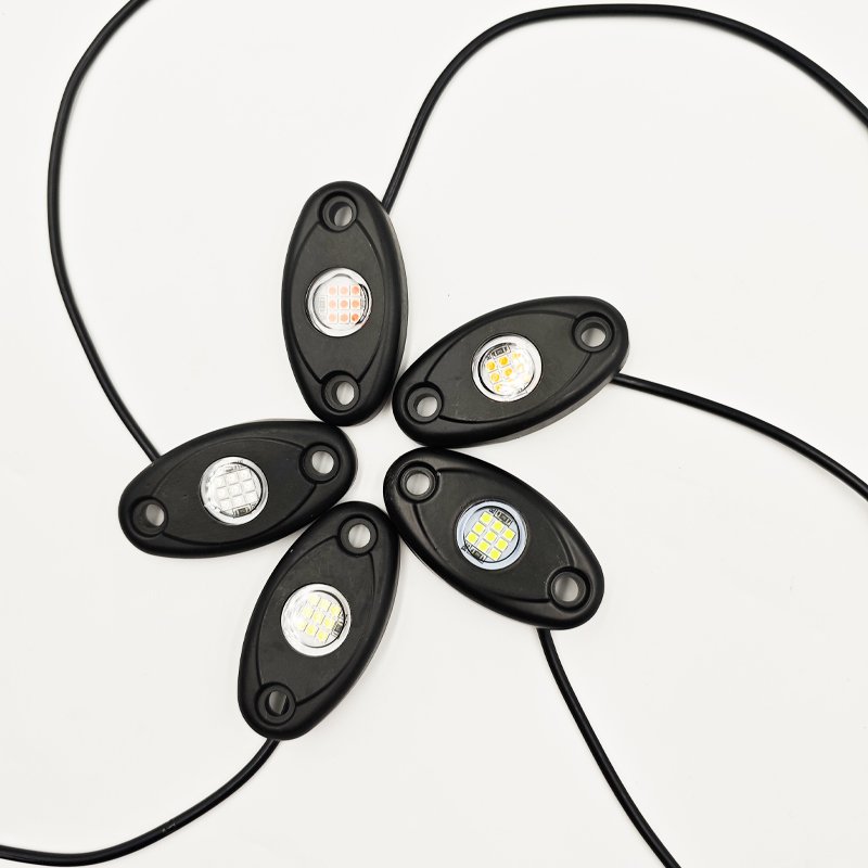 6000K 9 Led White Truck Rock Lights Pods Pure White Rock Lights for Truck ATV UTV SUV Motorcycle Car Lights