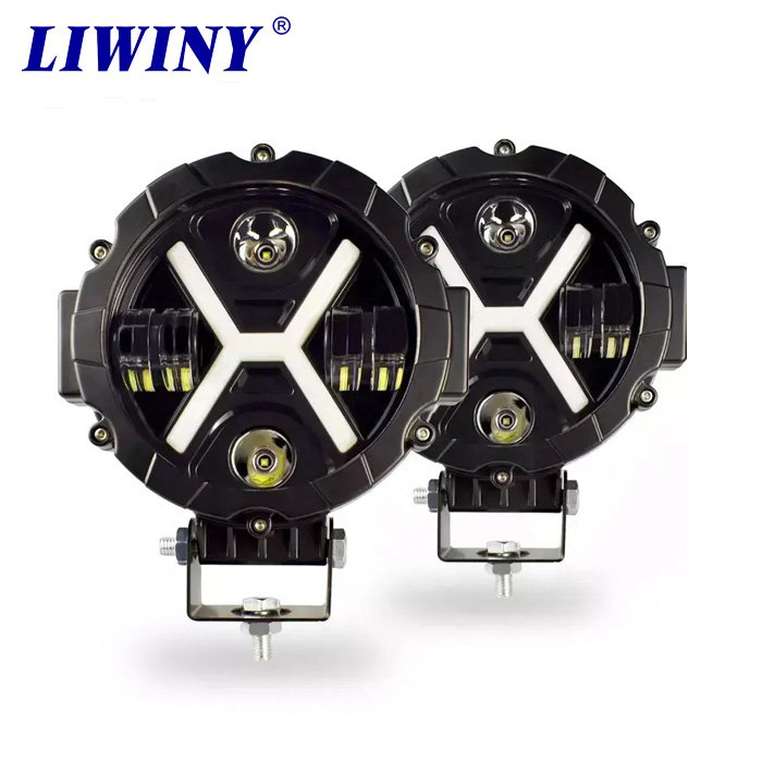 Liwiny 7 Inch Spot Beam Driving Lamp 45W LED Work Light for Car ATV SUV 4x4 Truck Tractor